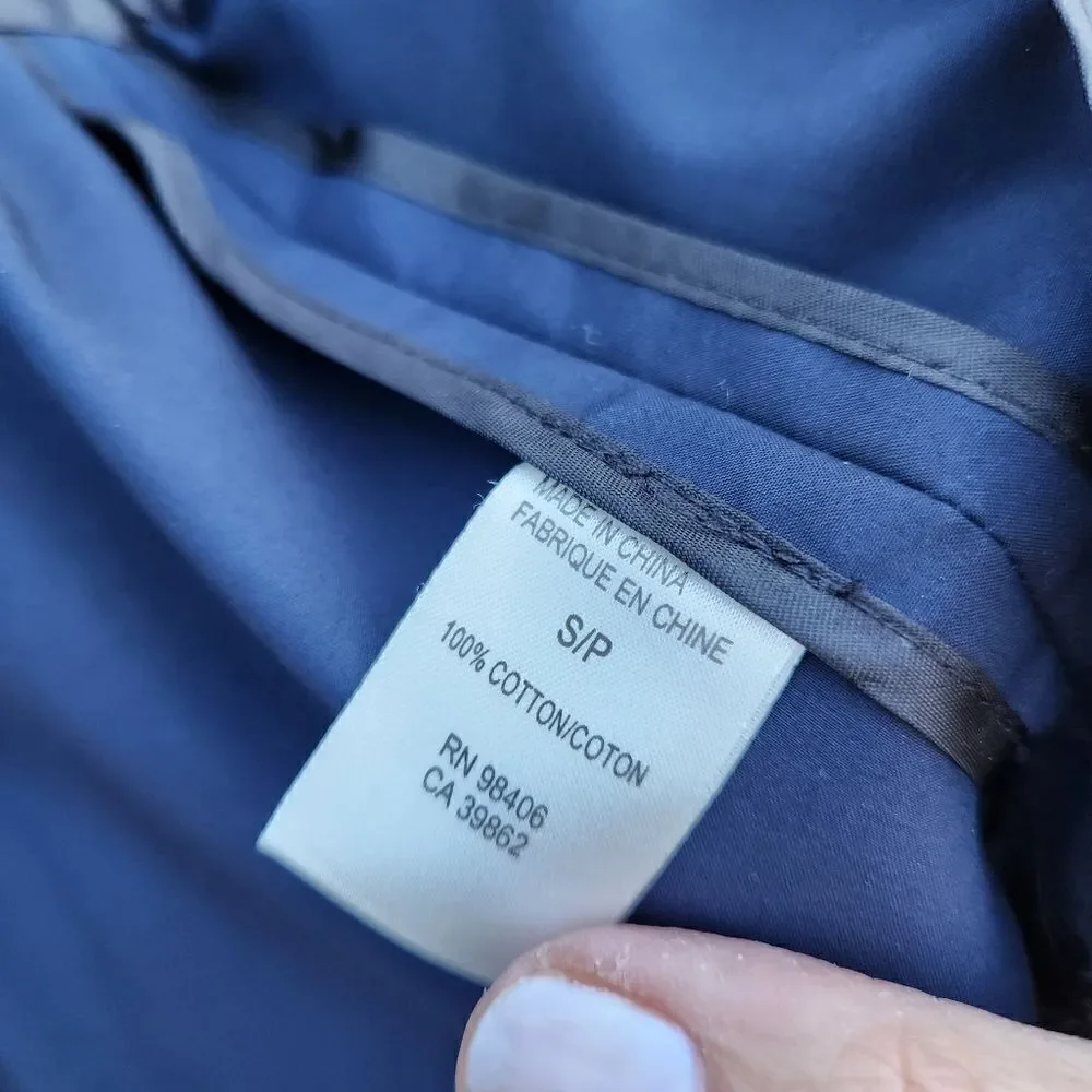 Theory navy hooded belted jacket